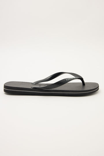 Havaianas Mens Rubber Logo Thong Black/Grey