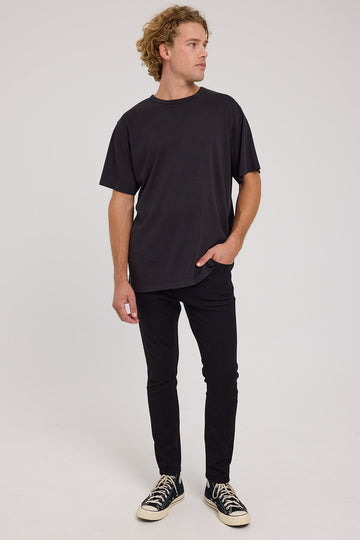 Abrand A Dropped Skinny Turn Up Jean Black Mirror