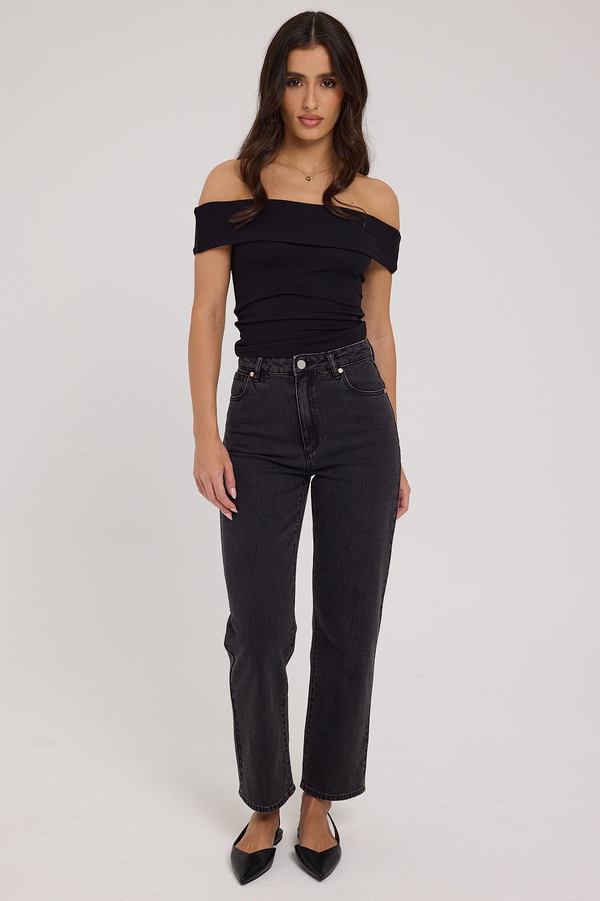 Abrand A Venice High Waisted Straight Jean Charo Black – Universal