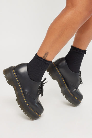 Token Lace Trim Socks Black