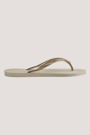 Havaianas Womens Slim Thong Metallic Beige