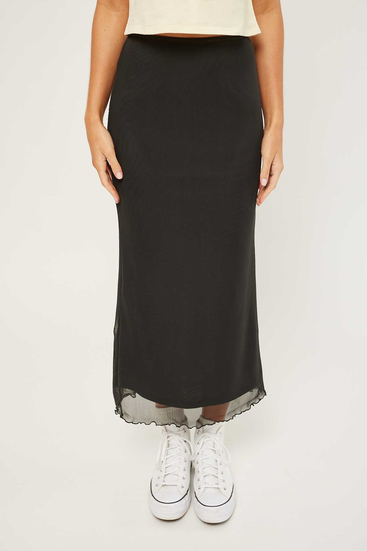 Luck & Trouble Kyle Recycled Mesh Midi Black