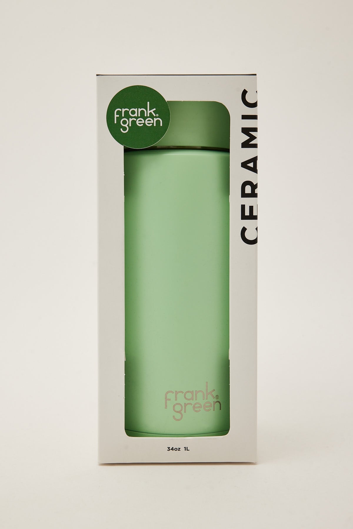 Frank Green Ceramic Straw Lid Reusable Bottle 34oz Mint Gelato