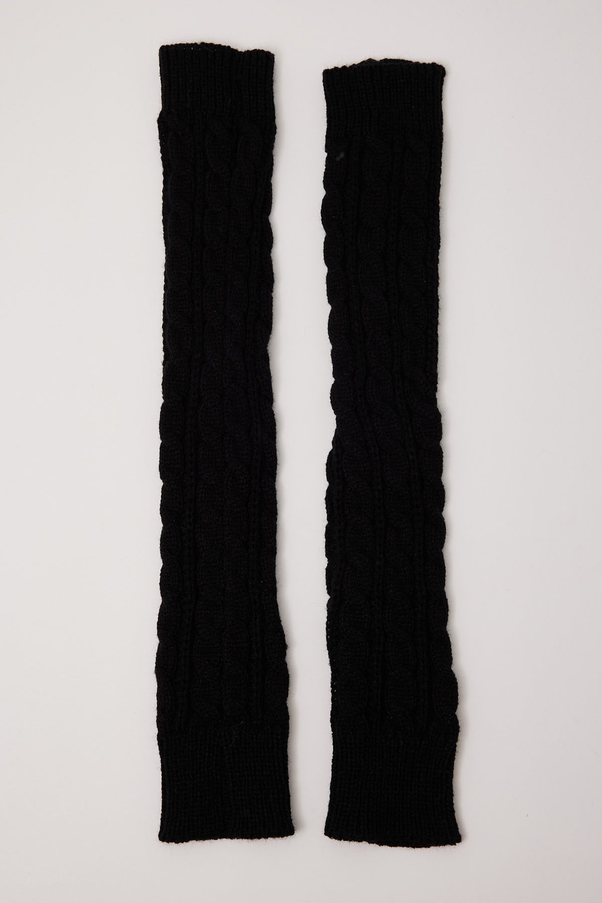 Token Knit Arm Warmers Black