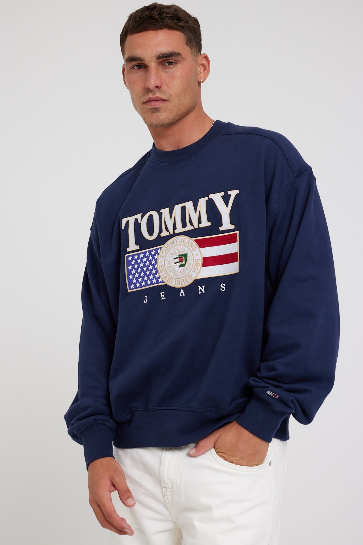 Tommy Jeans TJM Boxy TJ Luxe Crew Twilight Navy