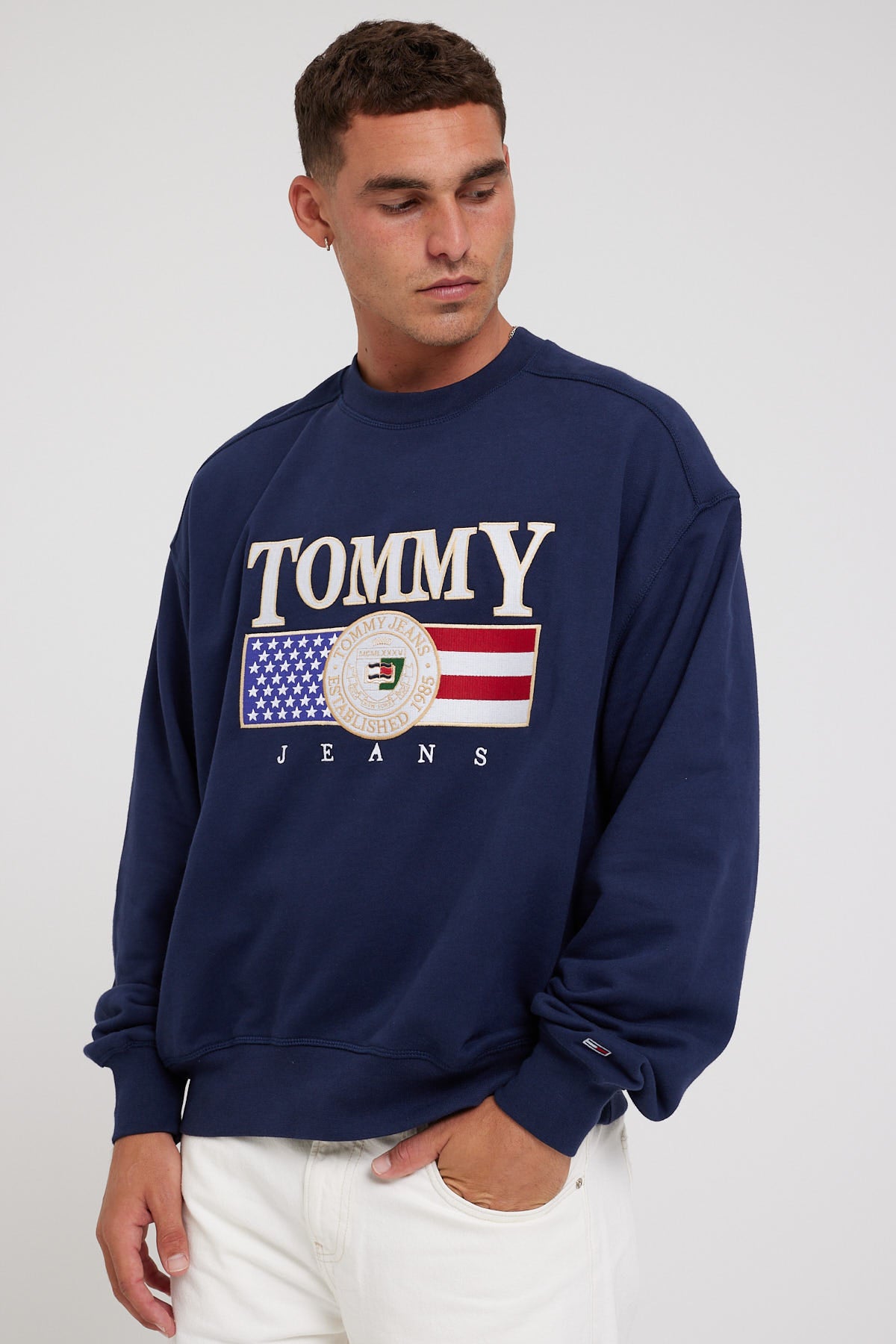 Tommy Jeans TJM Boxy TJ Luxe Crew Twilight Navy