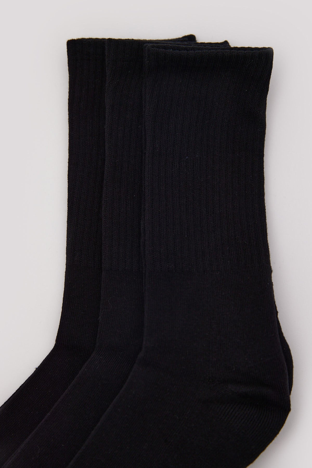Common Need Basic Crew Socks 3 Pack Black