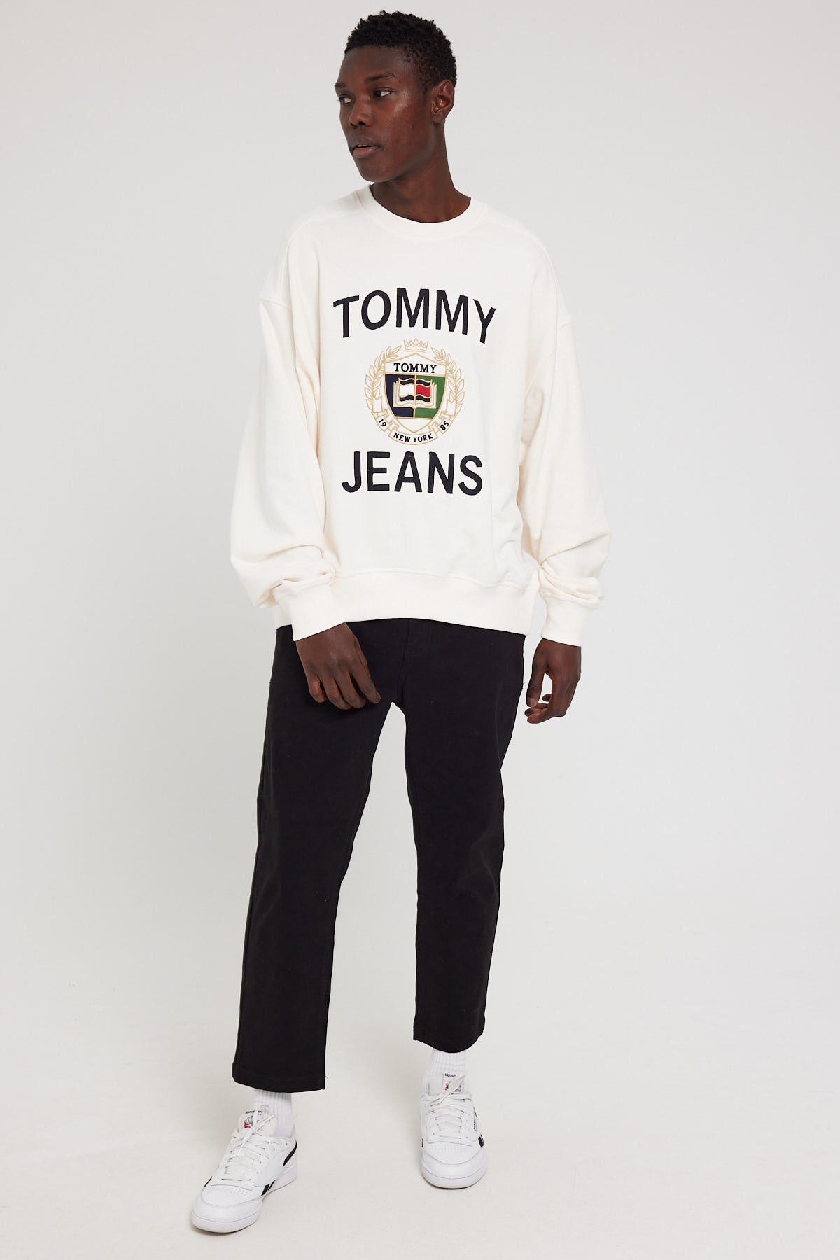 Tommy Jeans TJM Boxy TJ Luxe Crew Ancient White