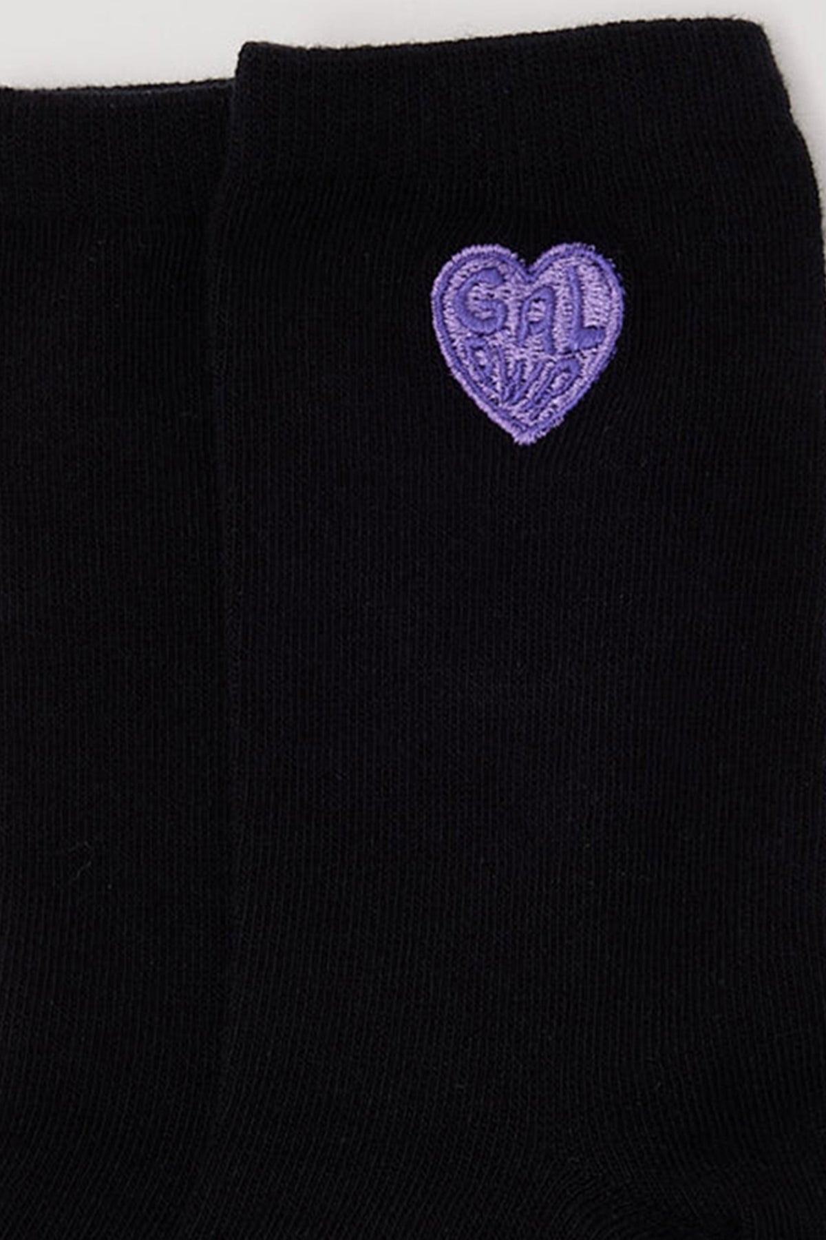 Token Girl Power Embroidered Sock Black