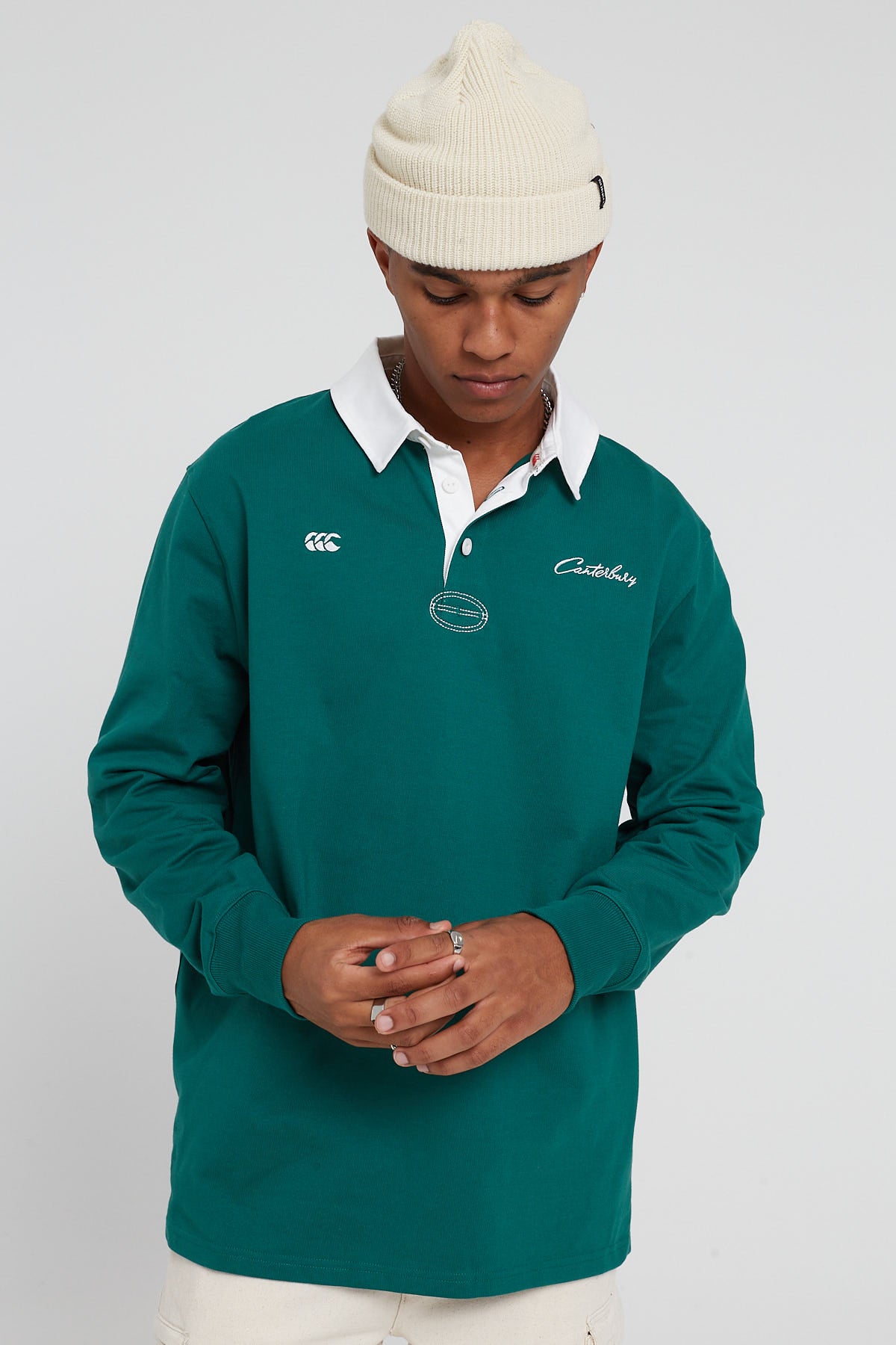 Canterbury Heritage Script Rugby Jersey Evergreen
