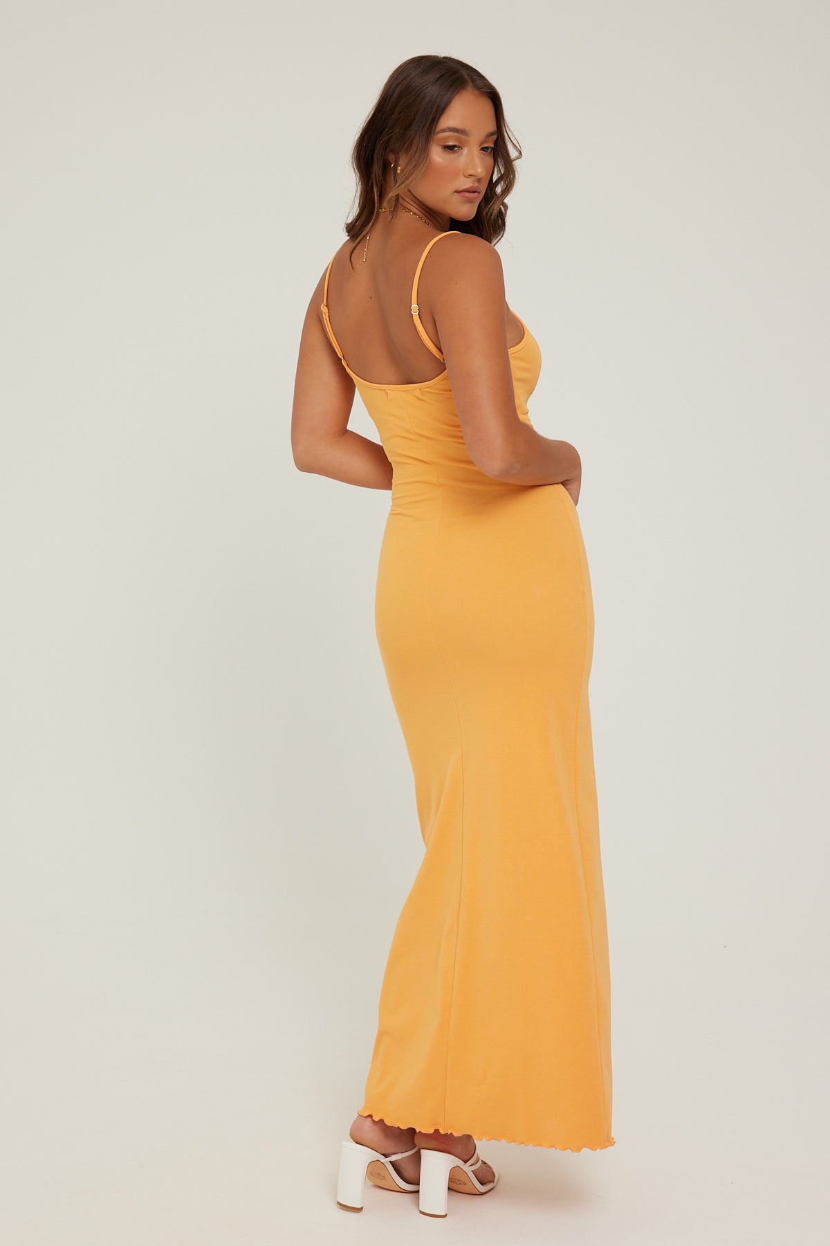 Perfect Stranger Recycled Back To Simple Maxi Dress Orange