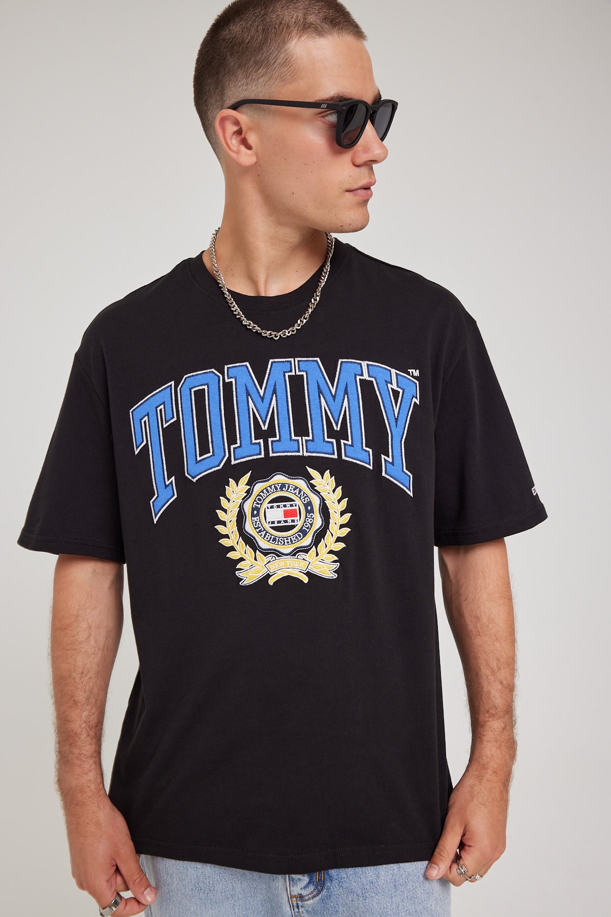 Tommy Jeans TJM Skater College RWB Tee Black