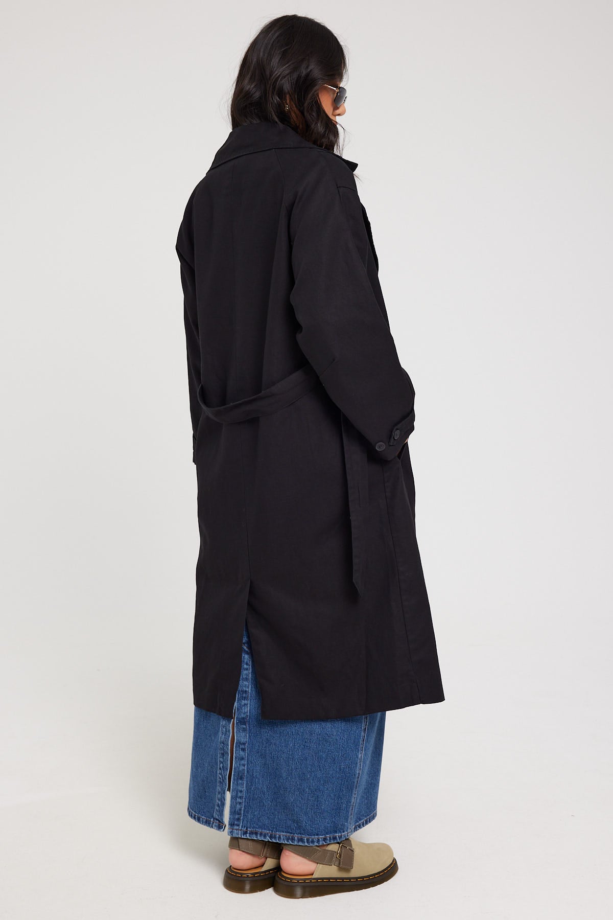 Thrills Discovery Trench Coat Black