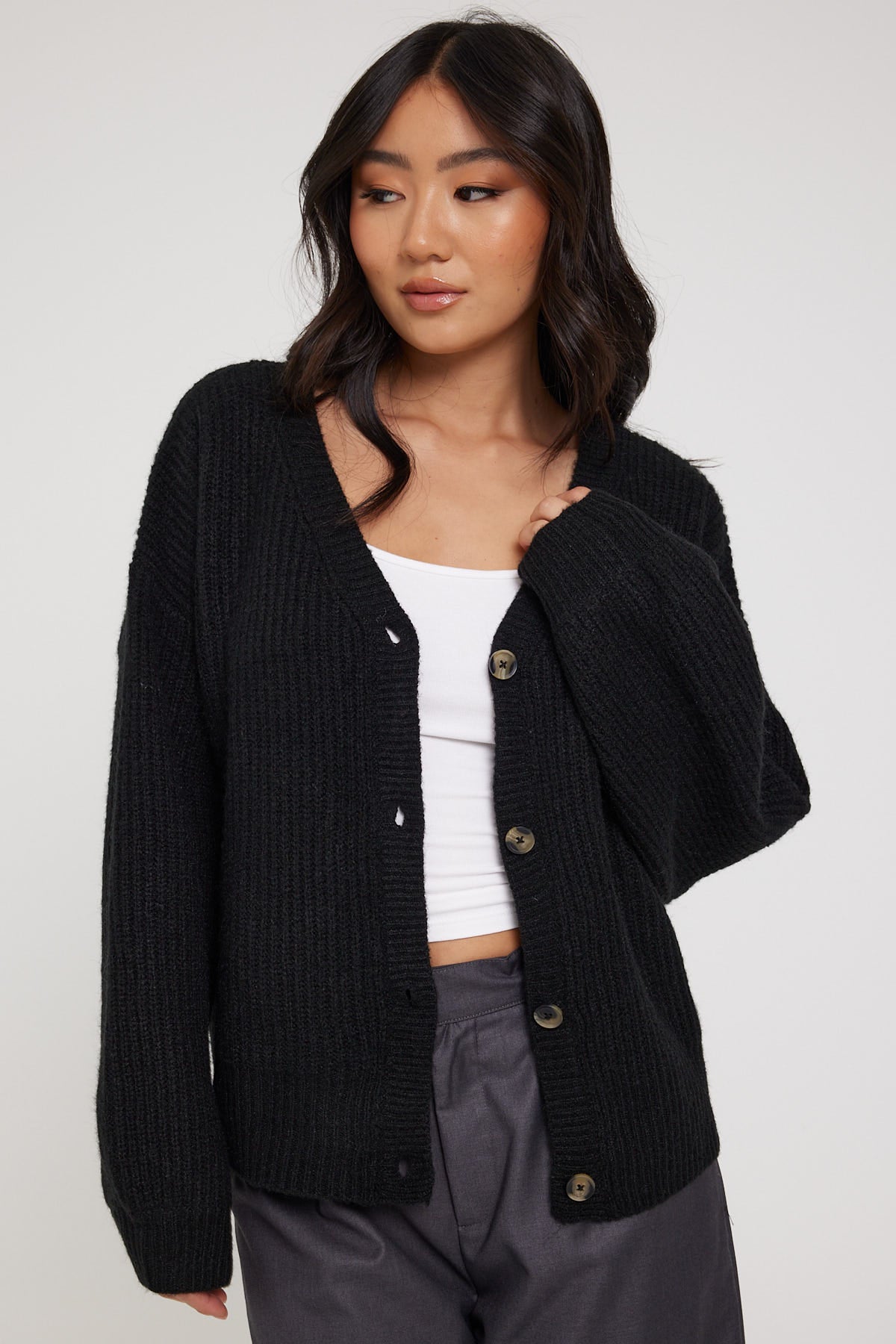 All About Eve Belle Knit Cardigan Black