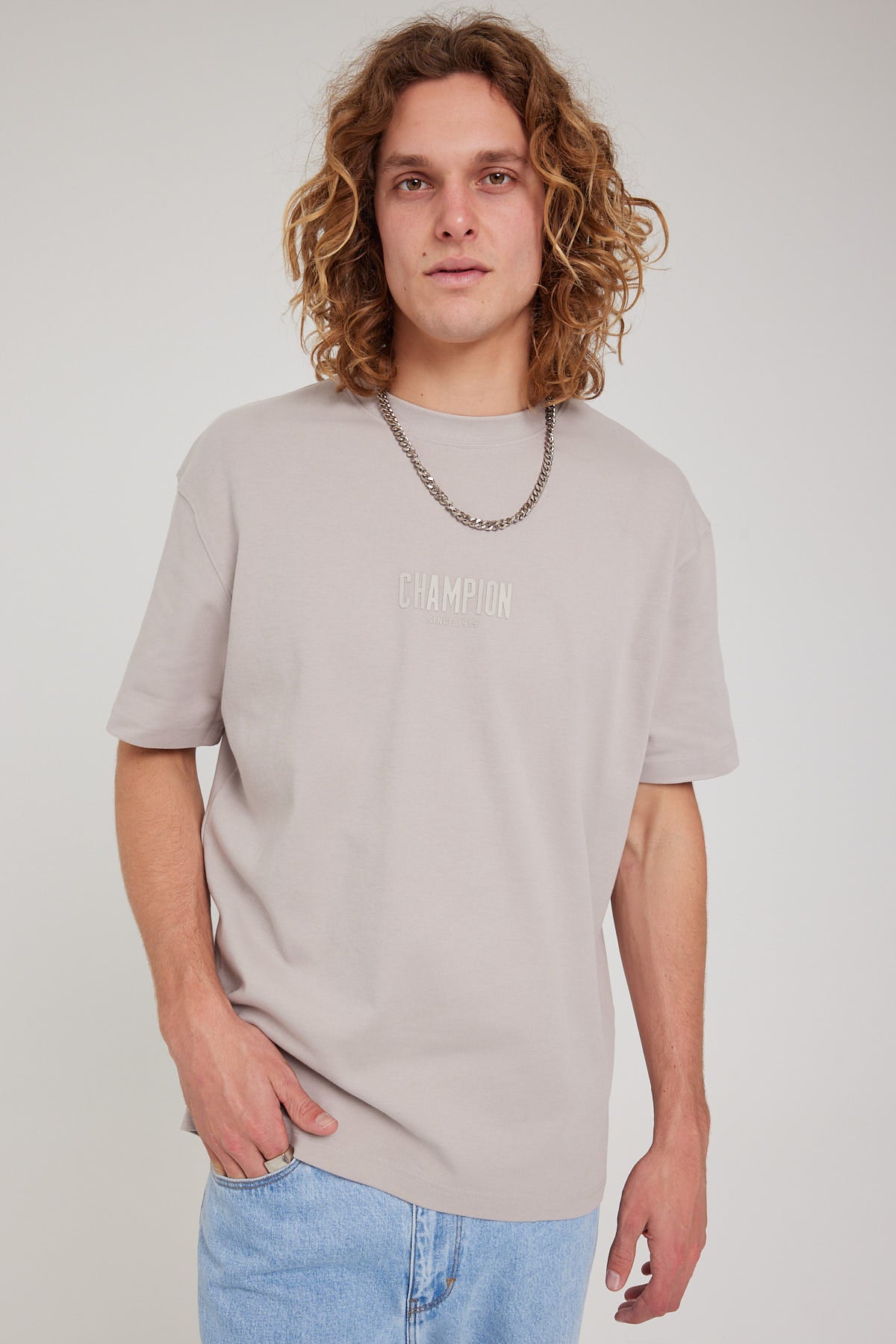 Champion Rochester Base Tee Pearl Oyster