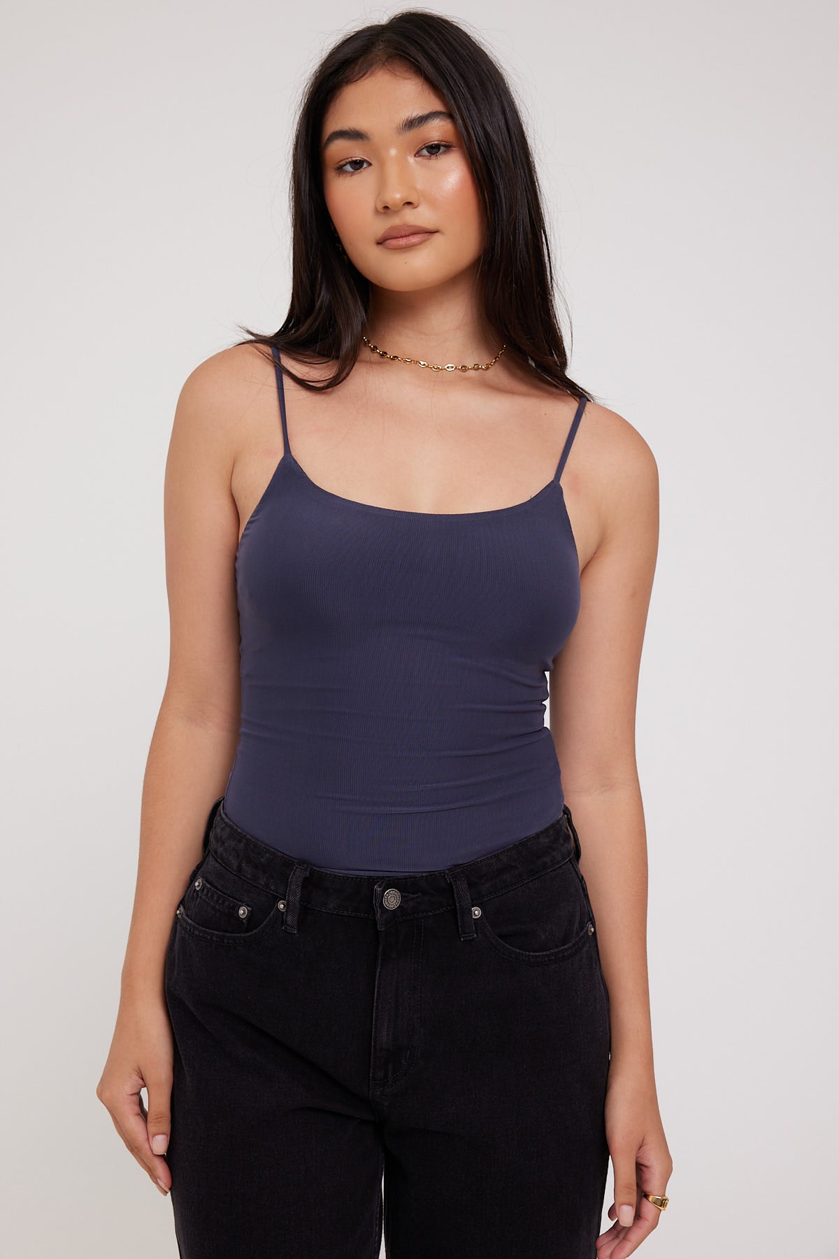 Perfect Stranger Mystery Mesh Cami Charcoal