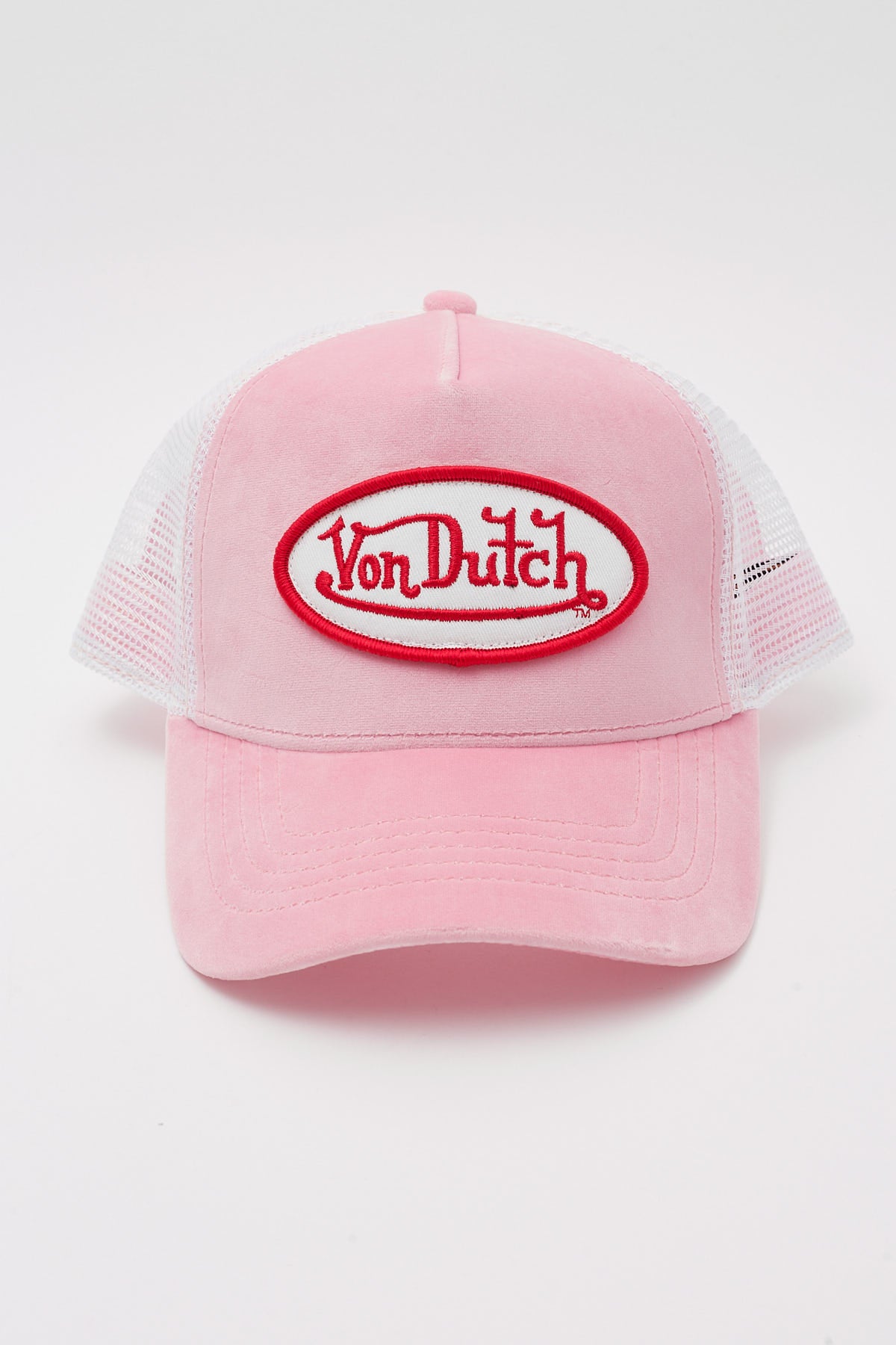Von Dutch Pink Crush Velvet Trucker Pink Velvet