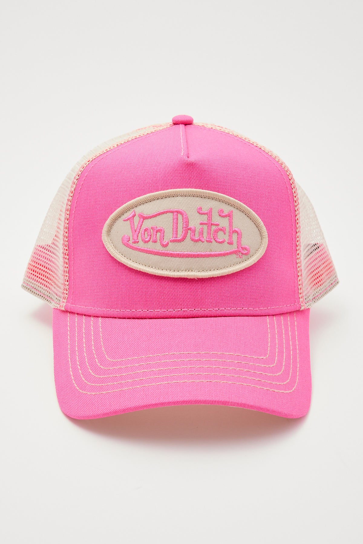 Von Dutch Pink Khaki Cream Trucker Pink/Cream Khaki