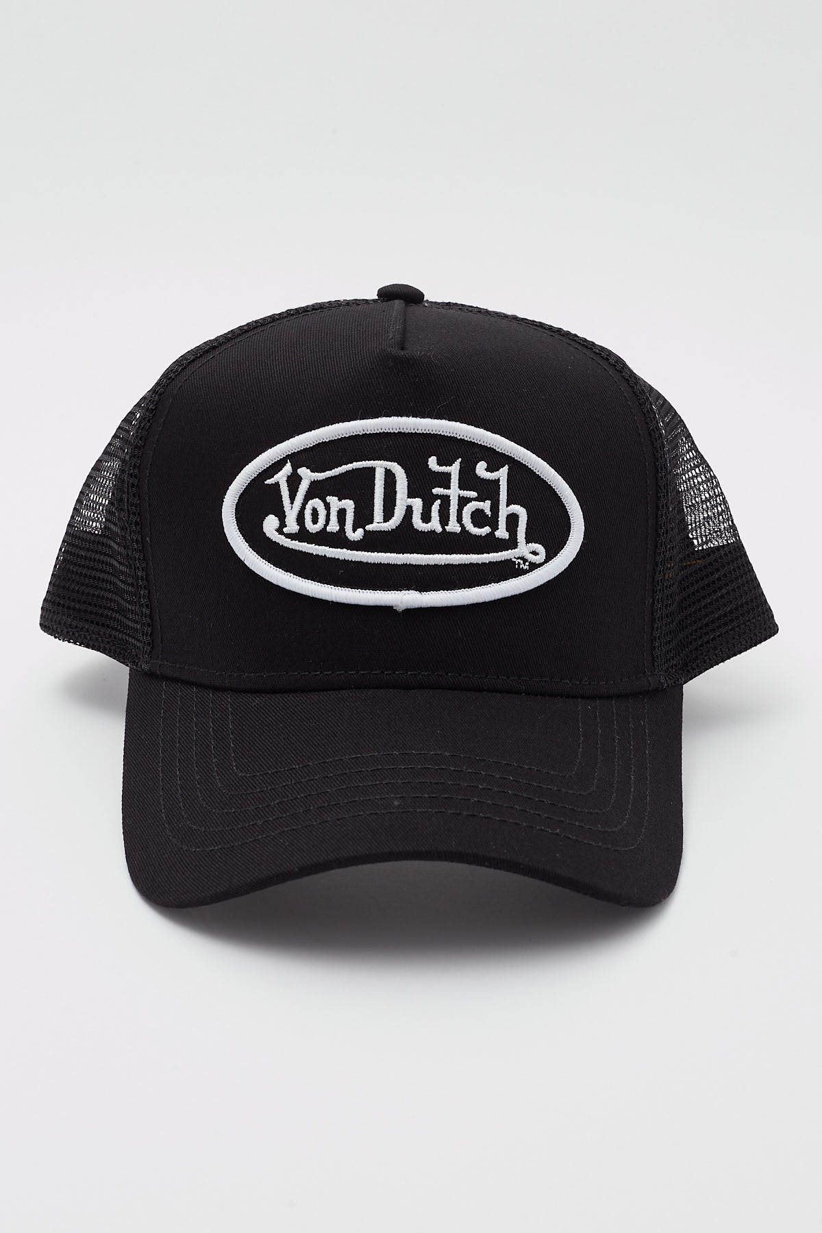 Von Dutch trucker cap in black and beige Von Dutch trucker cap in black and beige