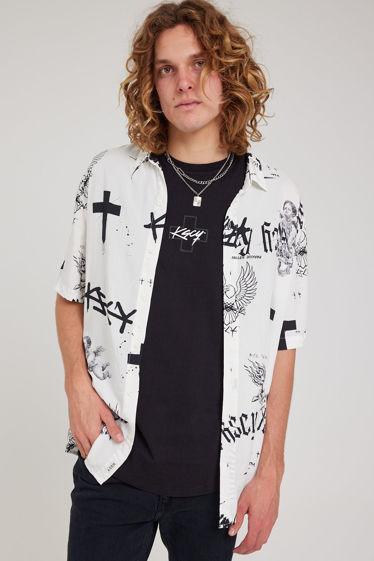 Kiss Chacey Medina Relaxed S/S Shirt Black/White