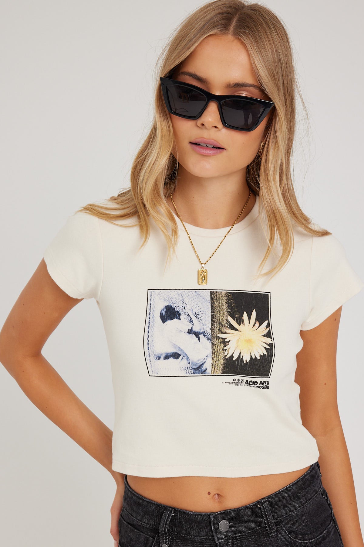 Thrills A and H Mini Tee Heritage White
