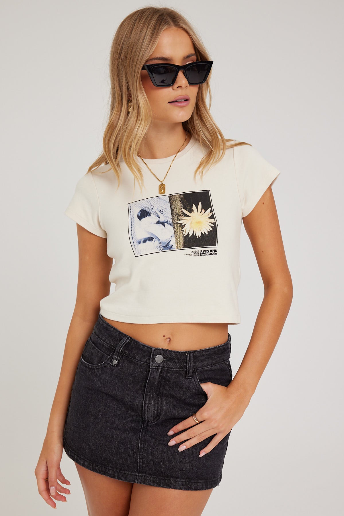 Thrills A and H Mini Tee Heritage White