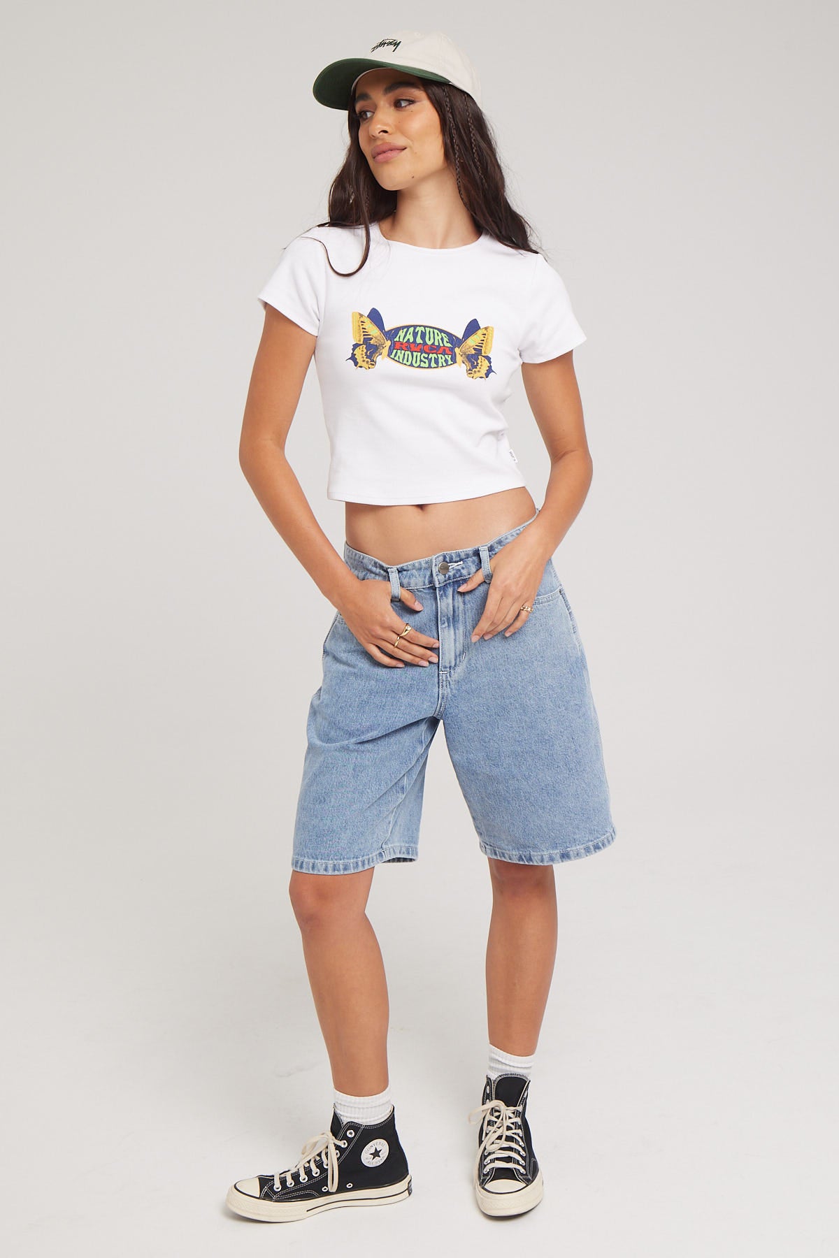 Rvca Spaced Out Baby Tee White