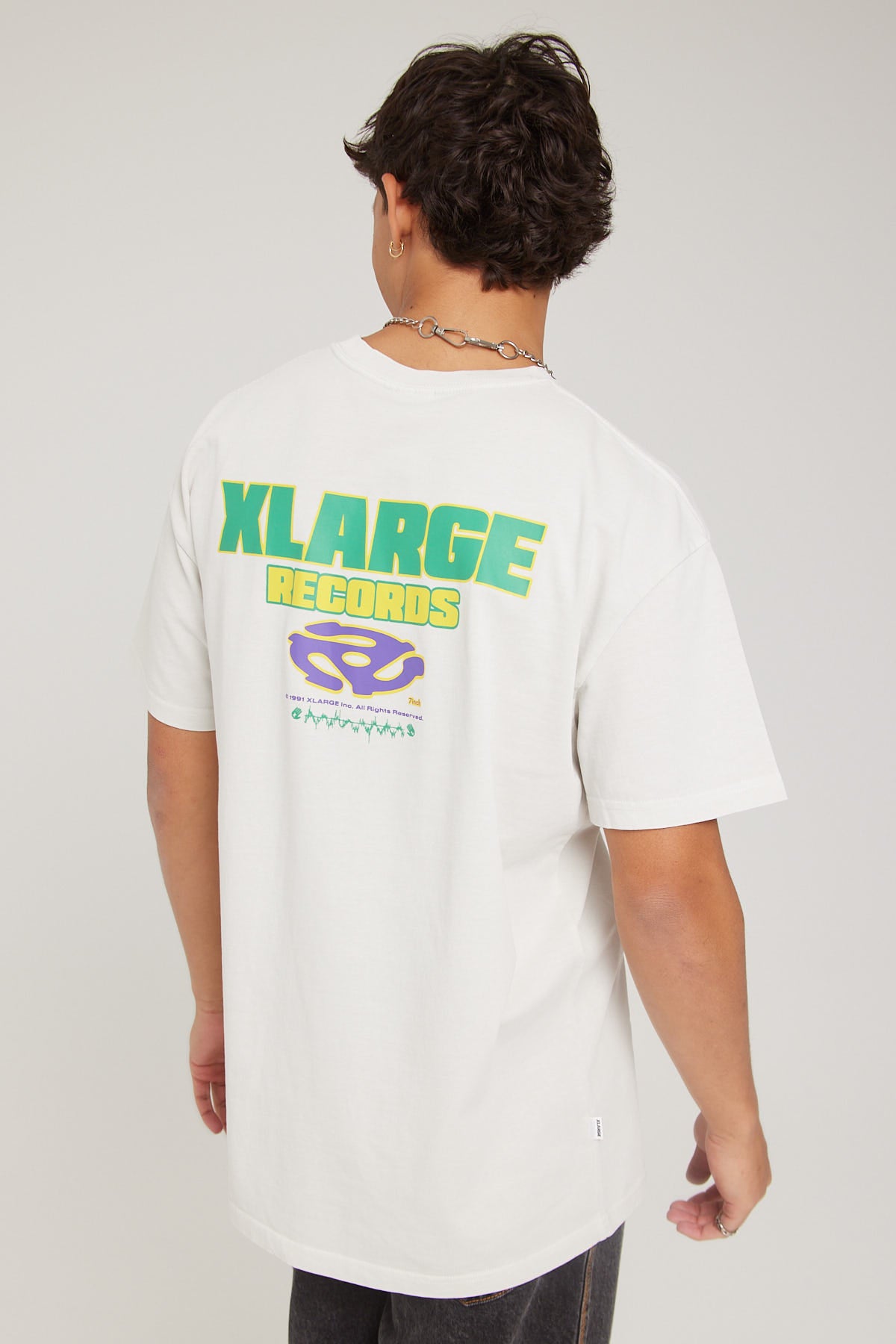 Xlarge Records Tee Pigment Washed White