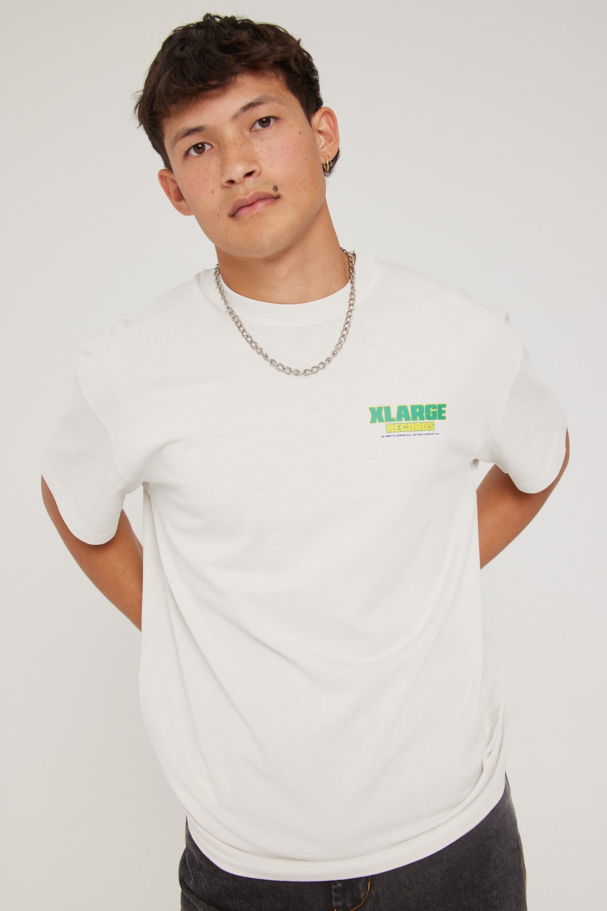 Xlarge Records Tee Pigment Washed White