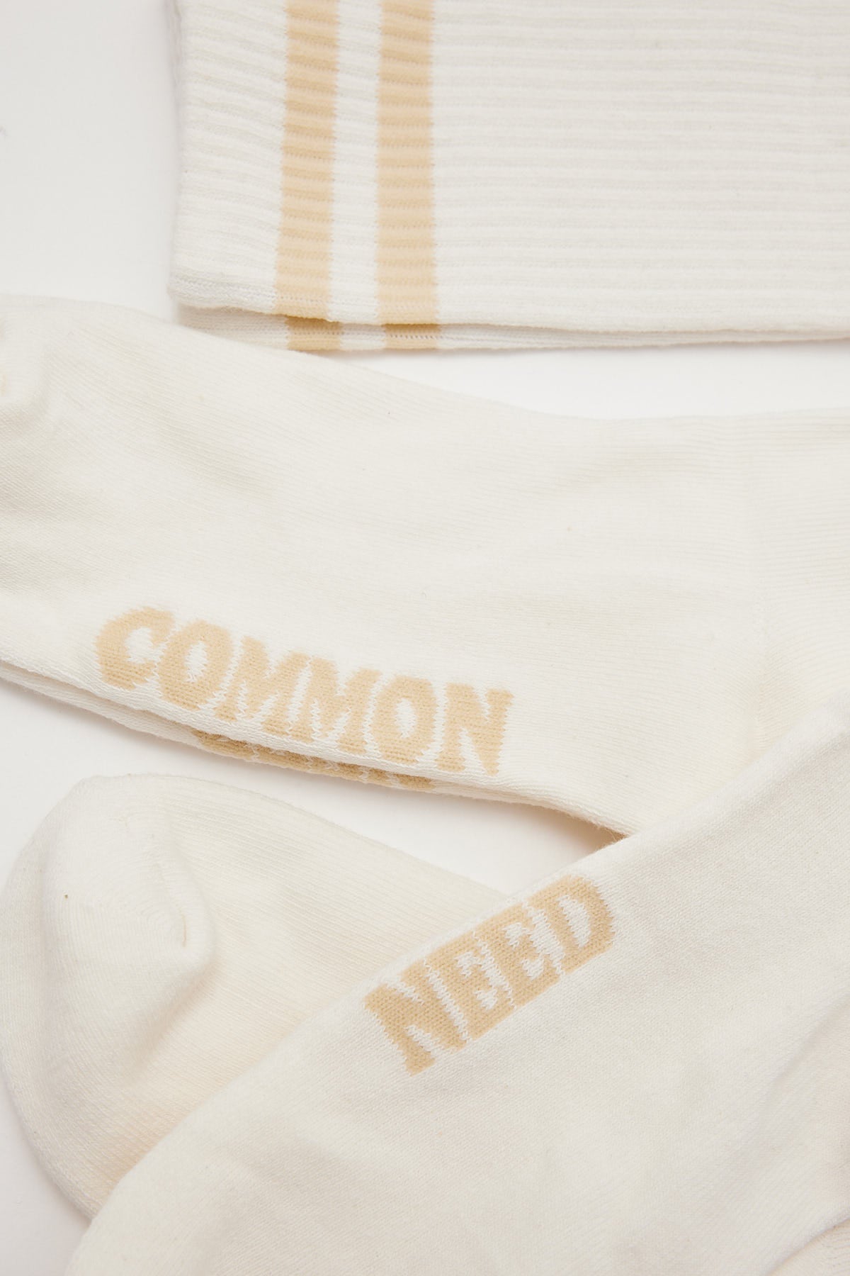 Common Need Letterman Socks 3 Pack Off White