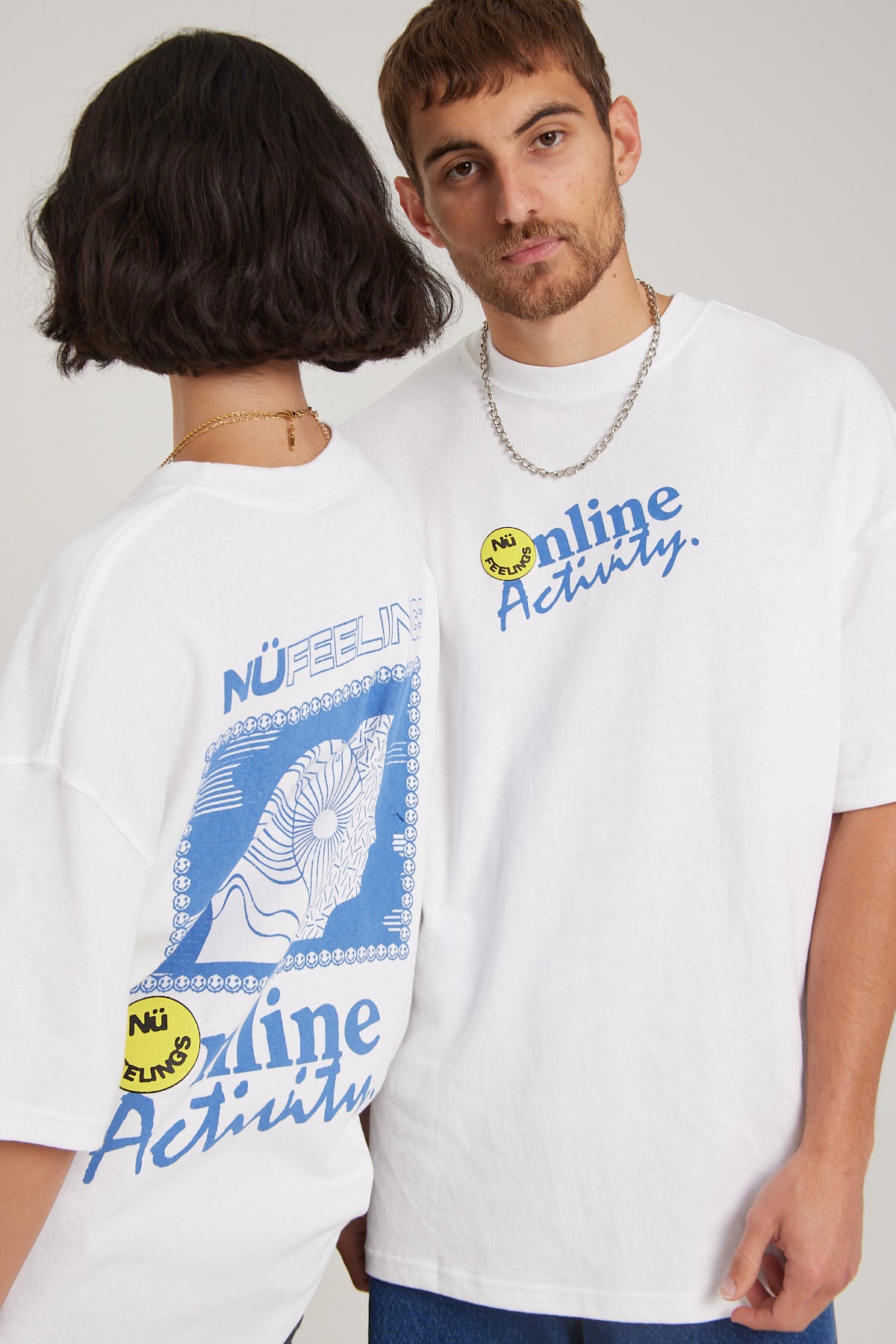 Nu Feelings Activated Online Oversize Heavyweight Tee White