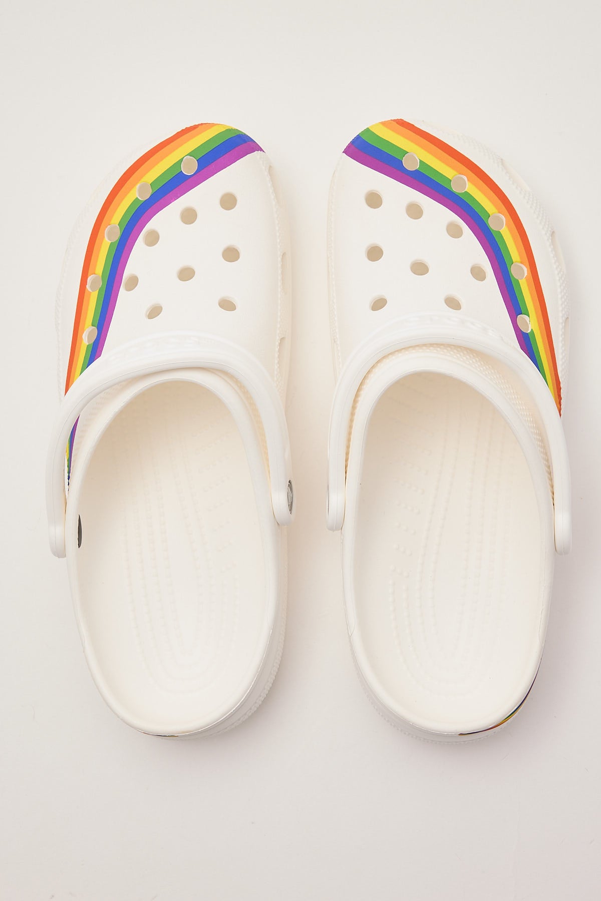 Crocs Mens Classic Rainbow Dye Clog White