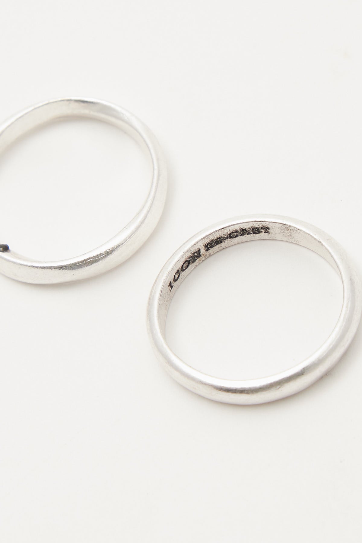 Icon Brand Re-Cast Double Ring Band Silver
