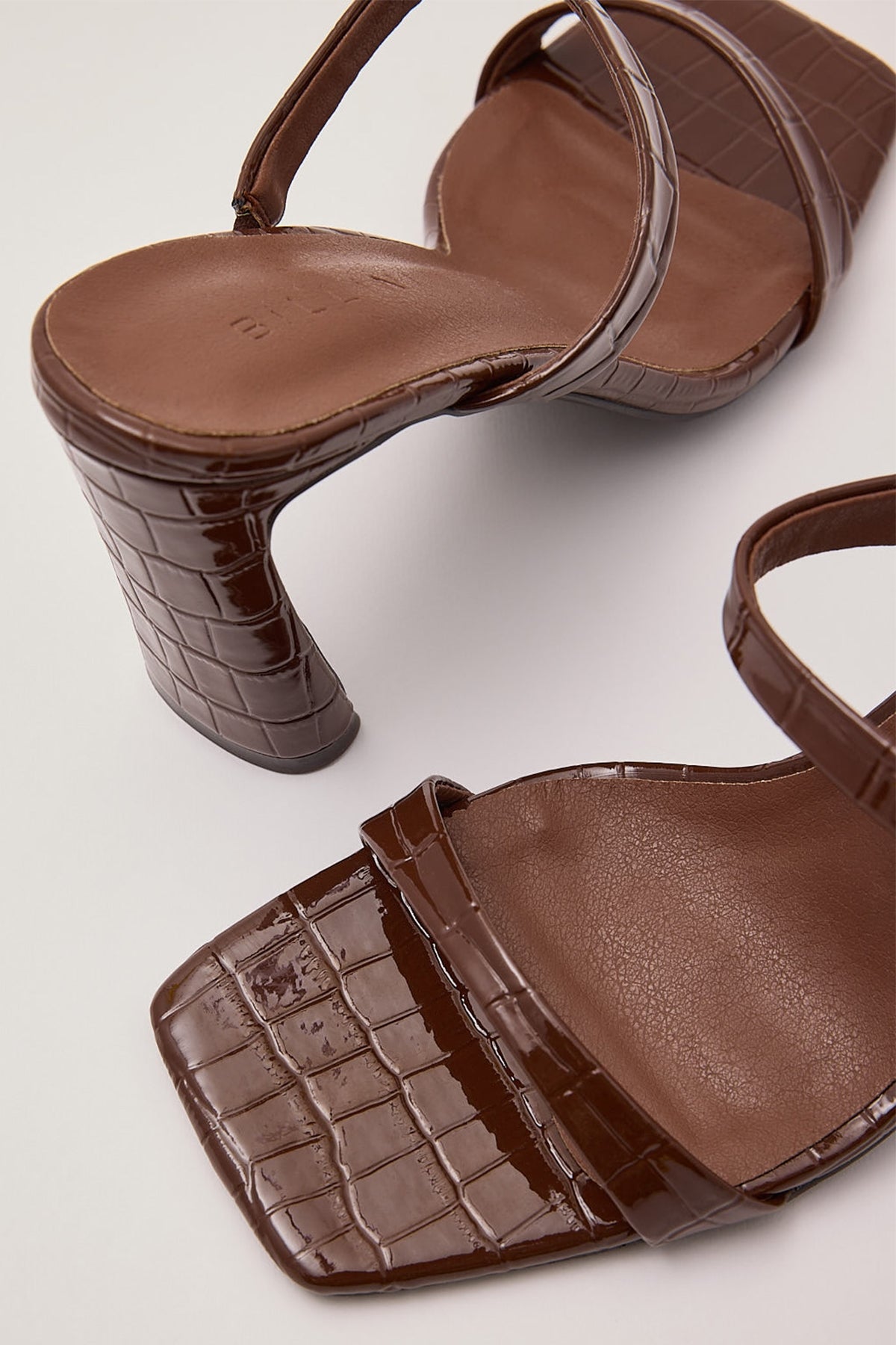 Billini Izalia Heel Chocolate Patent Croc