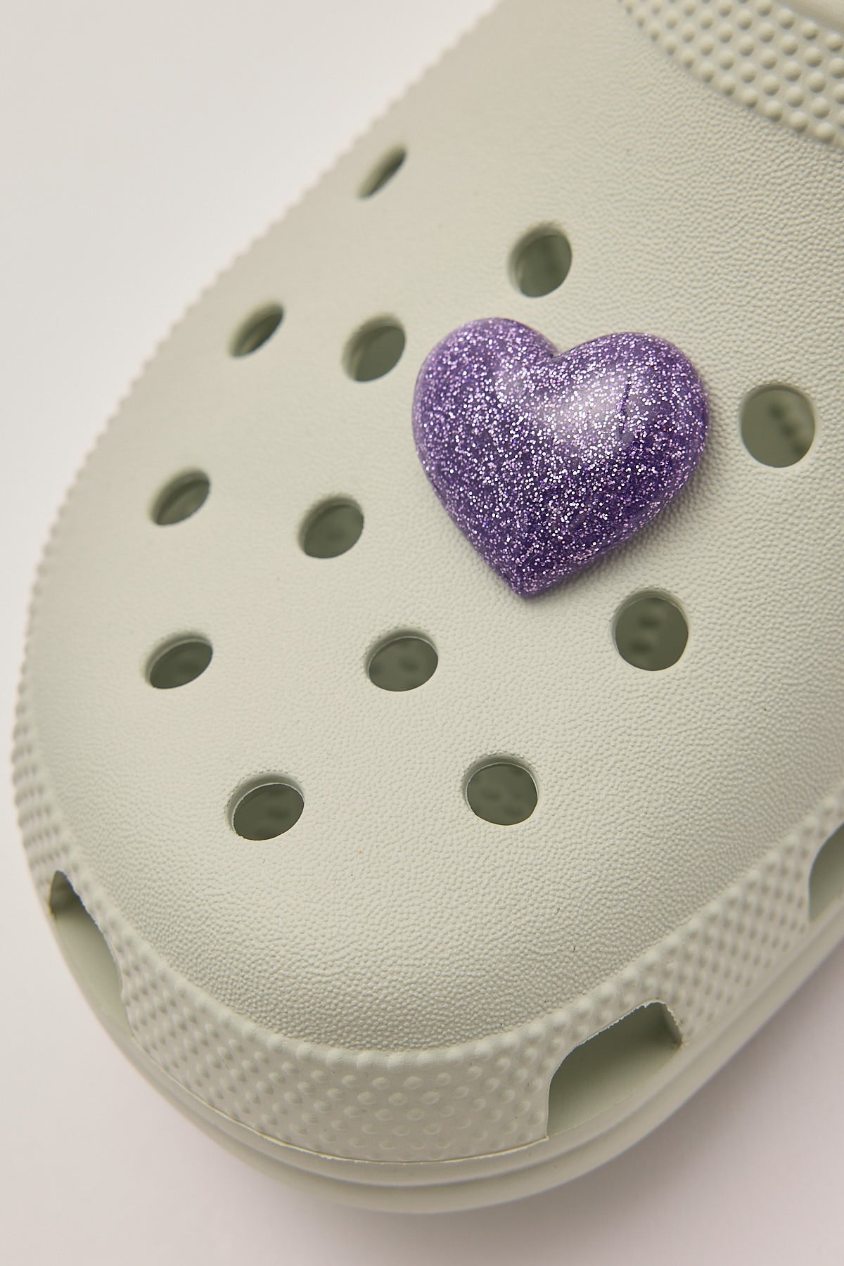 Crocs 3D Glitter Purple Heart Jibbitz Purple
