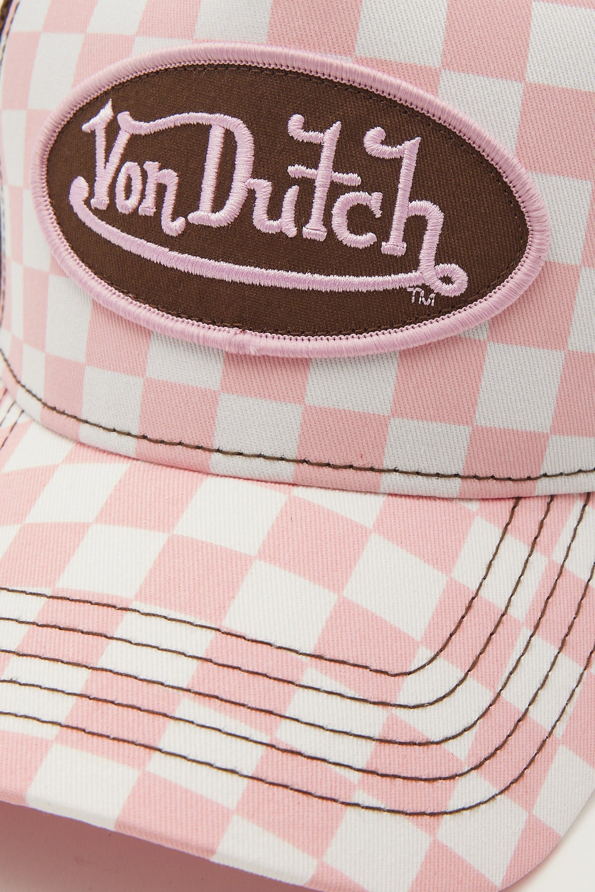Von Dutch Pink White Checker Trucker Hat Pink/White Check