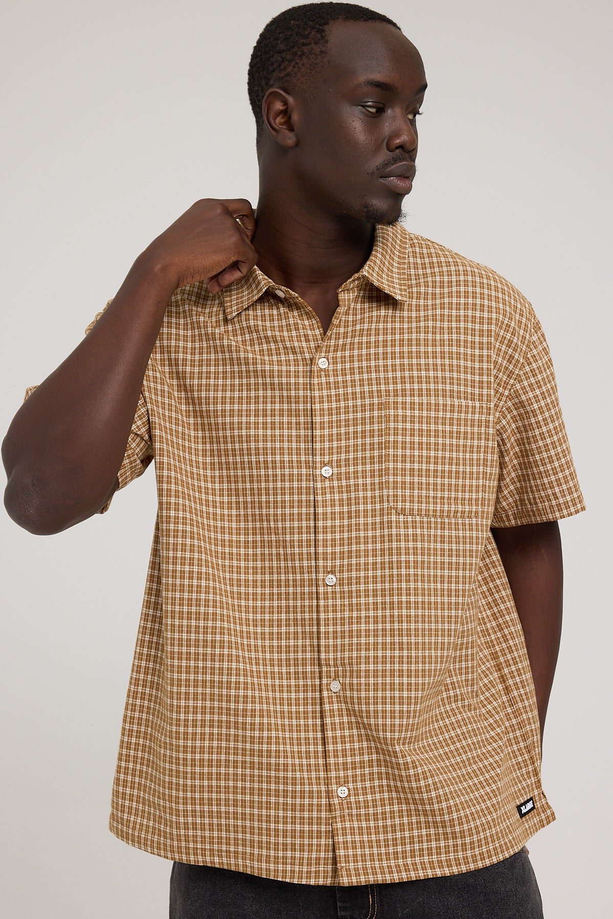 Xlarge Tommy Check SS Shirt Brown