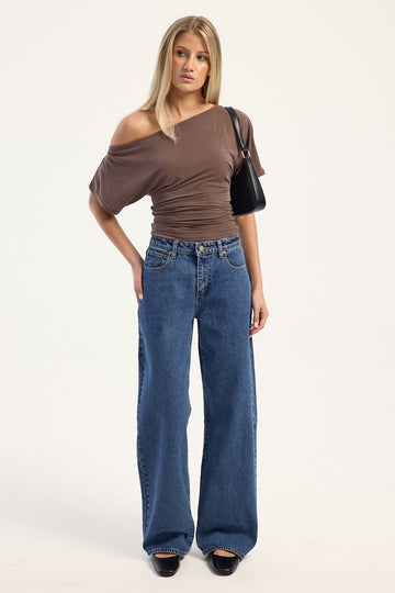 Abrand 95 Mid Rise Baggy Jean Bella Mid Blue