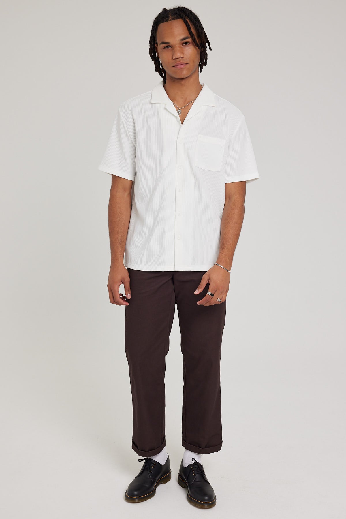 Common Need Brooklyn Pleated Shirt White