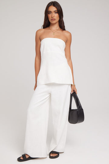 Perfect Stranger MENORCA LINEN PANT White