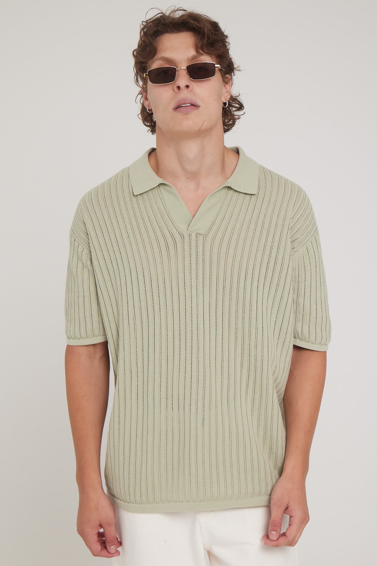 Common Need Bruno Knitted Polo Sage