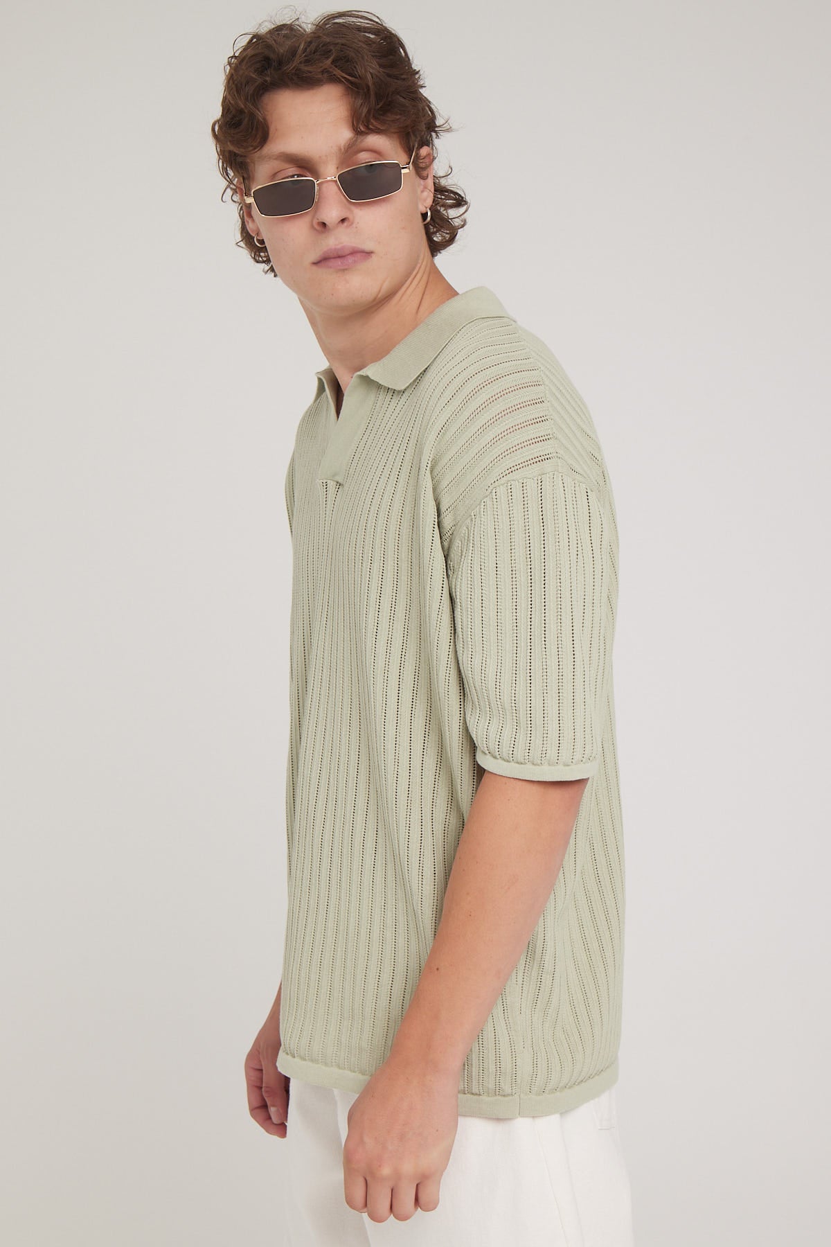 Common Need Bruno Knitted Polo Sage