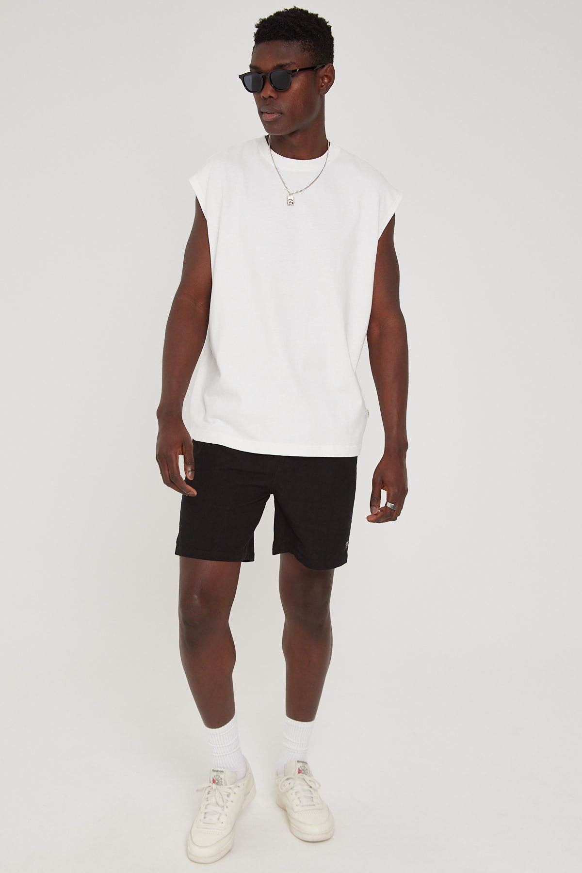 Common Need Brushed Cotton Muscle Tank Off White