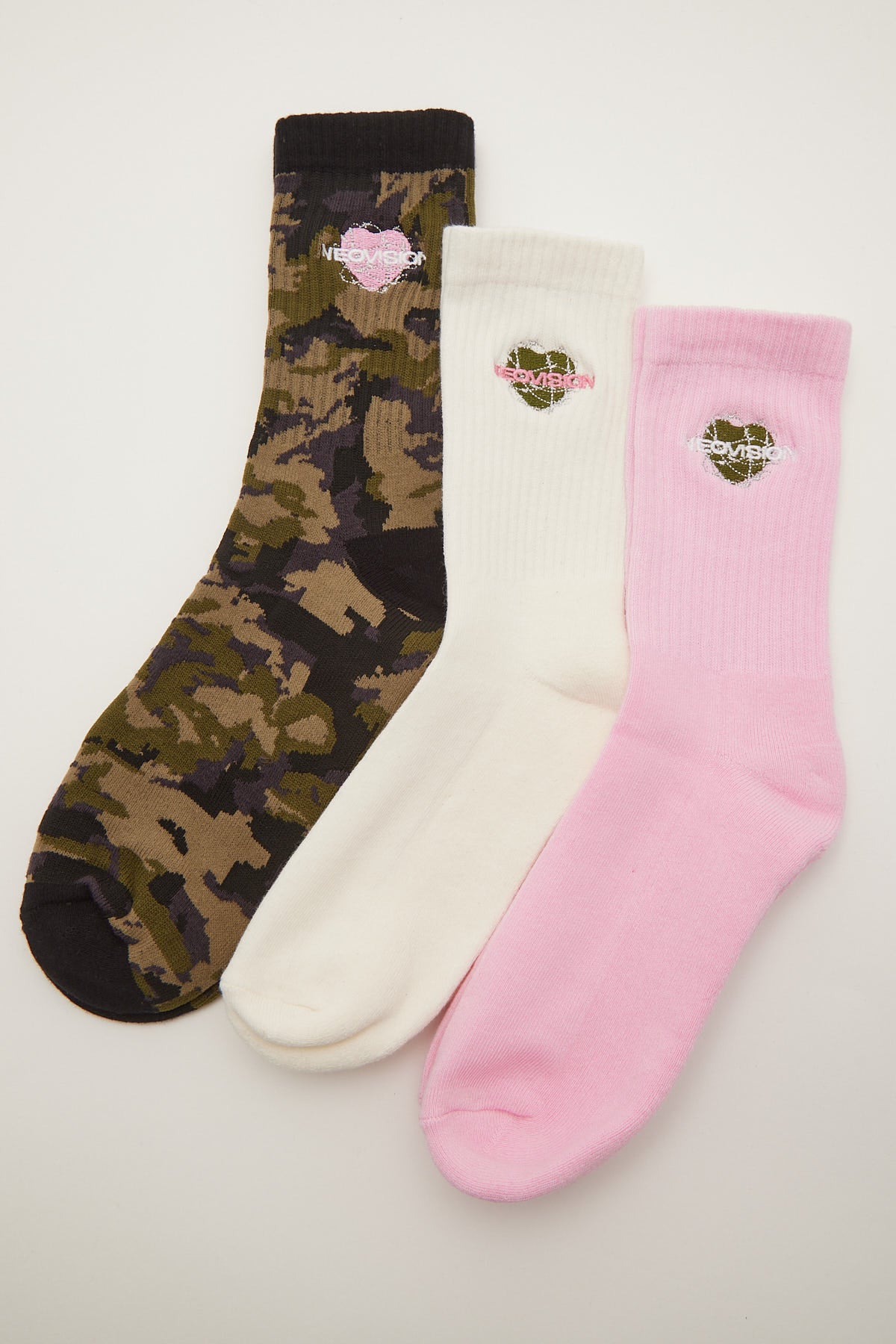 Neovision Mortal Camouflage Sock 3 Pack White/Pink/Black