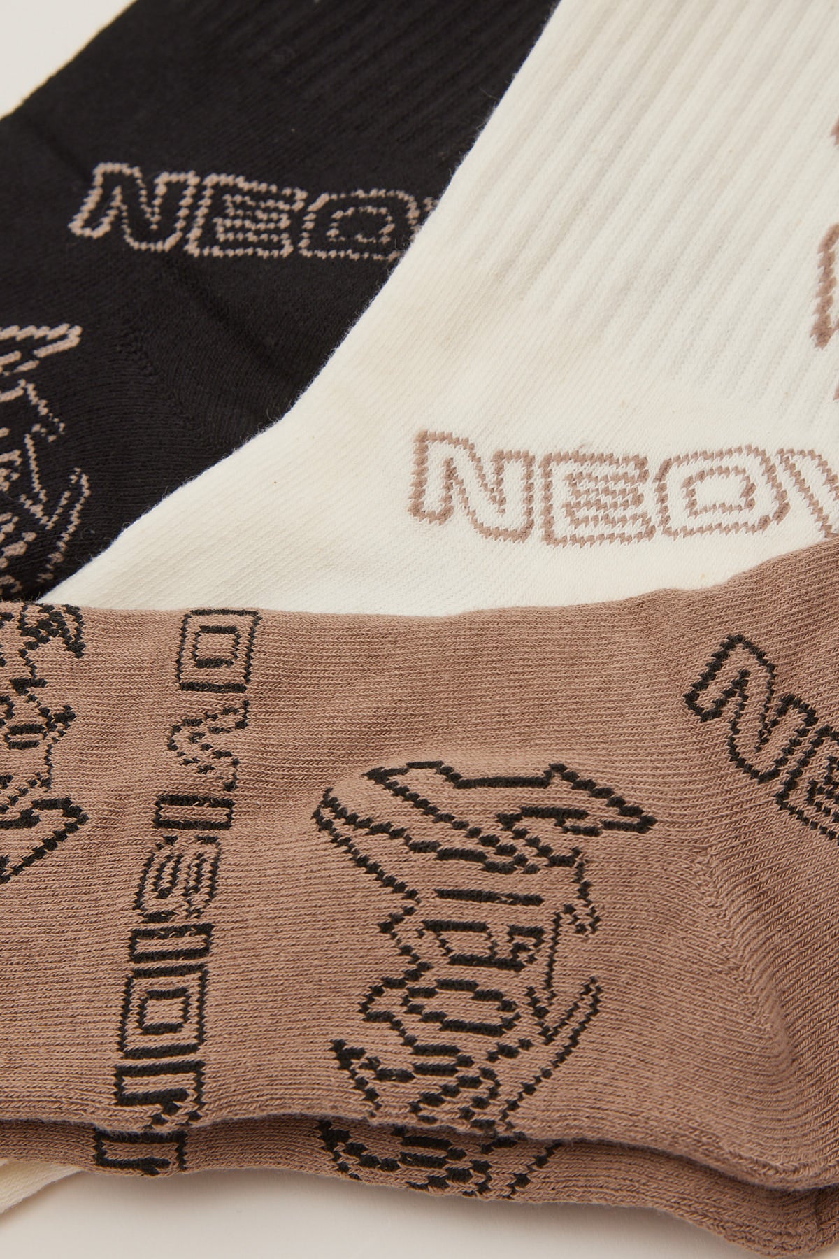 Neovision Viable Sock 3 Pack Black/Taupe/Off White