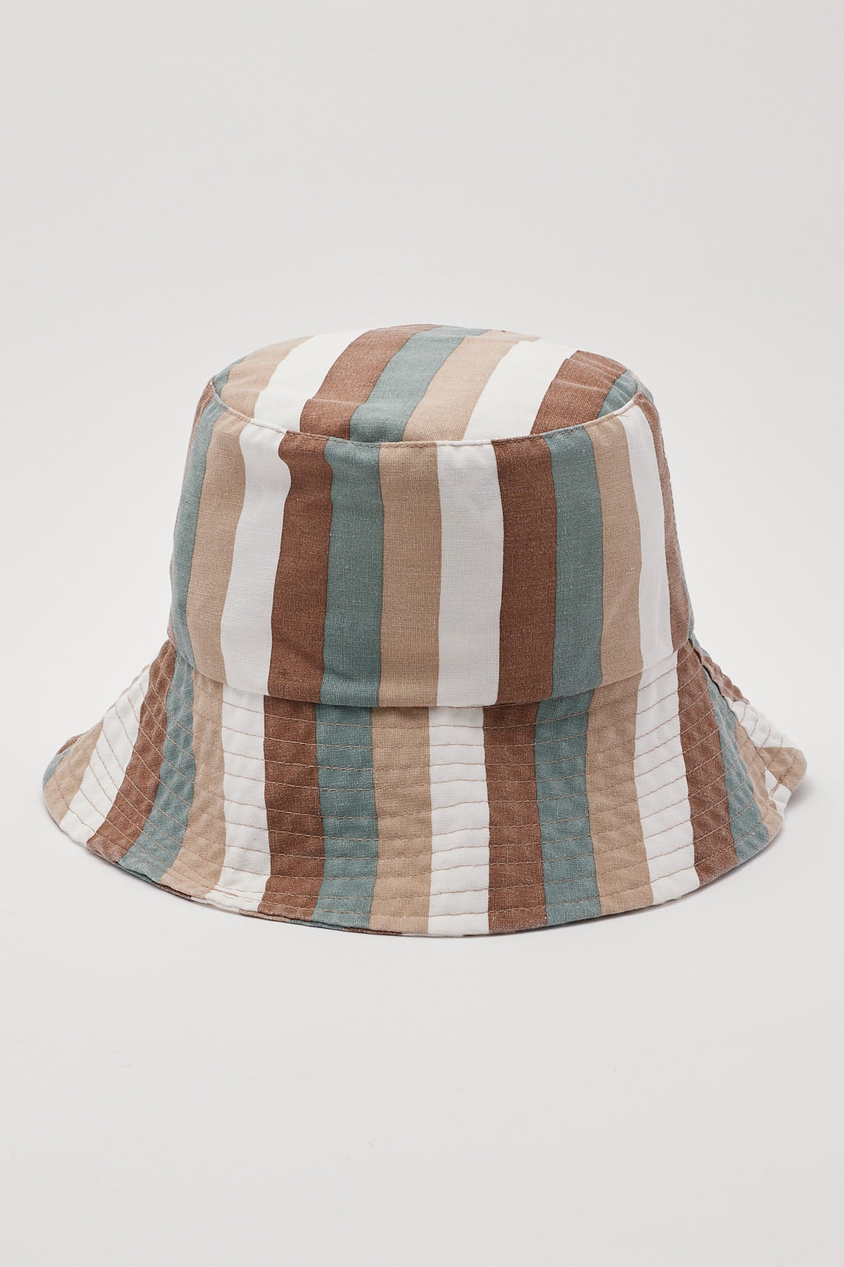 Token Sandy Stripe Bucket Hat Brown Stripe
