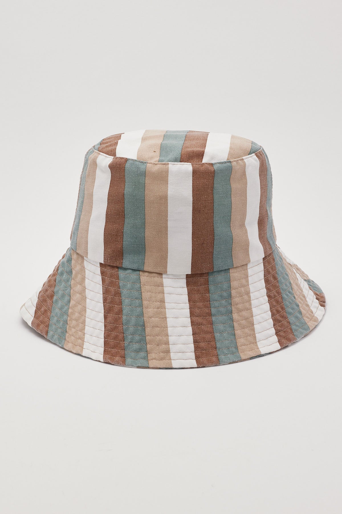 Token Sandy Stripe Bucket Hat Brown Stripe