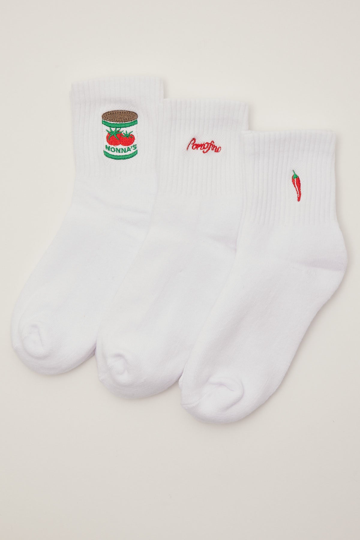 Luck & Trouble Portofino Quarter Crew Sock 3 Pack White Universal Store