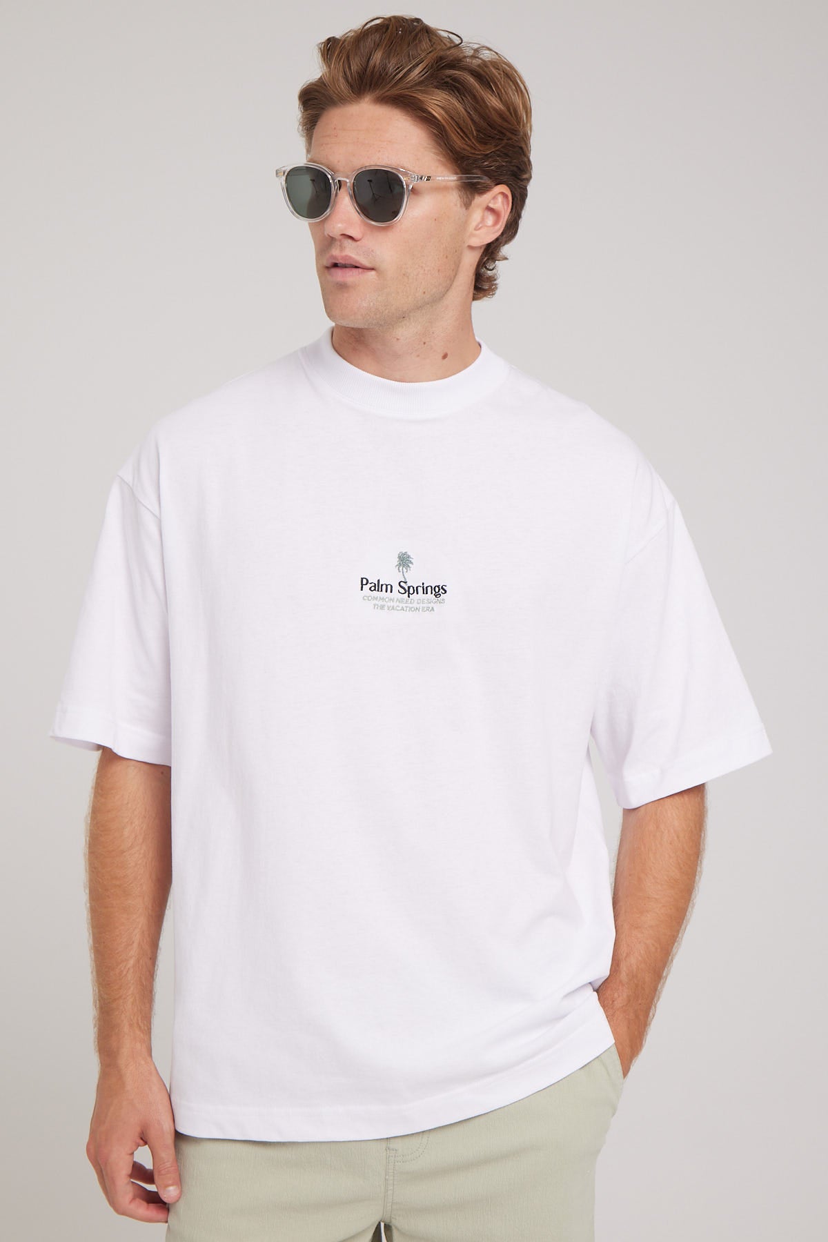 Common Need Palm Springs Easy Tee White