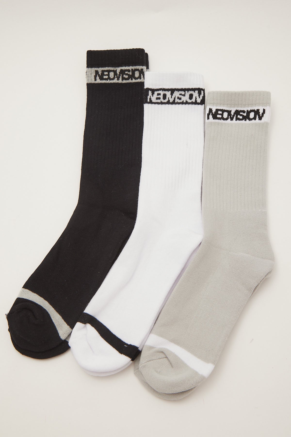 Neovision Traction Sock 3 Pack White/Grey/Black